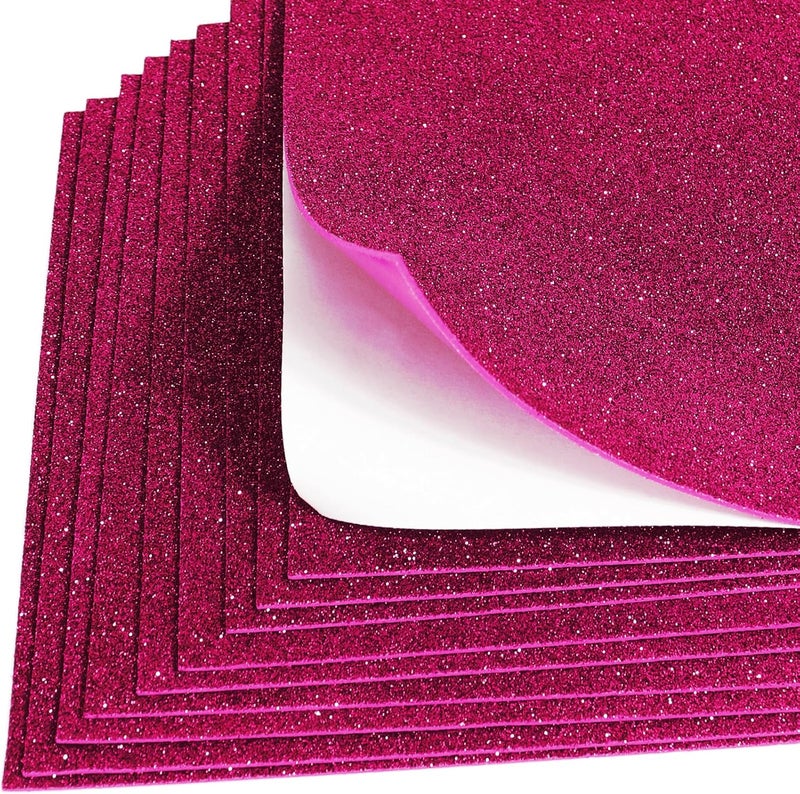 Mluchee 10 Sheets Glitter Cardstock Paper for New Year Thanksgiving Christmas Fall Table Decorations, Self-adhesive Backs 30 X 20cm A4 Paper for Card DIY Card (Rose) - Image 2